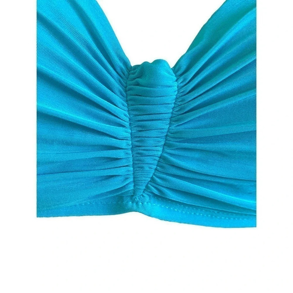 La Blanca Swim Bikini Top Size 6 Blue Loop Hook Closure Beach Ready Swimwear - Picture 3 of 9